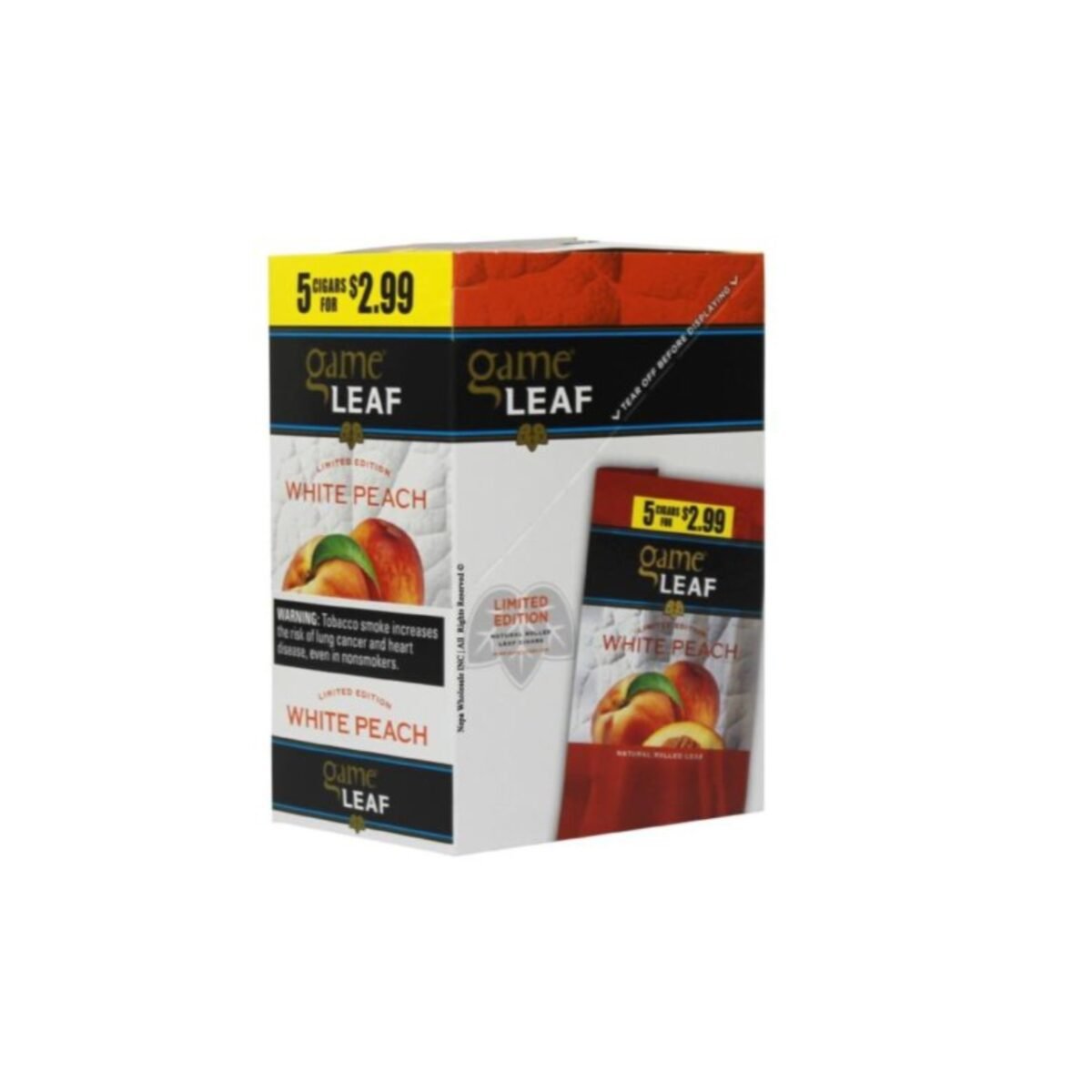 game leaf 5 pack white peach